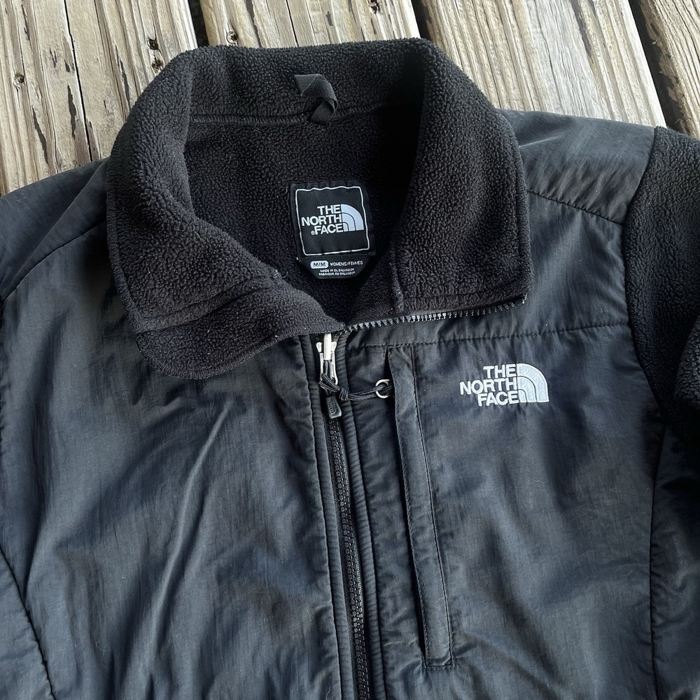 North Face Polartec Denali Women's Medium‎ Black Full Zip Jacket FLAW